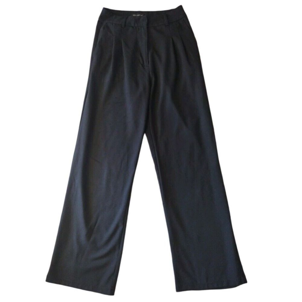 Shinestar Pants Womens XS Black Nylon Straight Leg Pocket Office Business Career